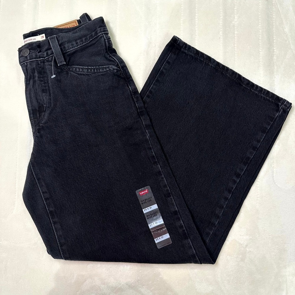 Levi's '94 Baggy Wide Leg Jeans 25 x 31 • NWT • Black Denim • Mid Rise